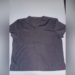 Red Panda Adult Womens Size XL Grey Blue Scrub Top See Pics For Measurements